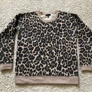 J.CREW LEOPARD PRINT SWEATSHIRT. SIZE: S.